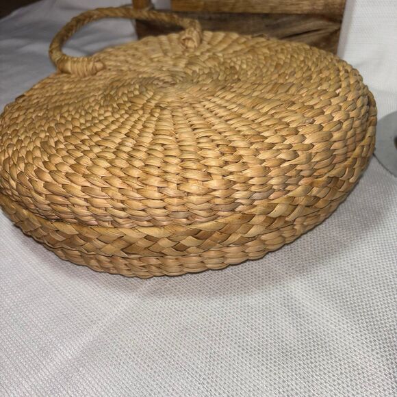 J. Jill Market Round Handwoven Straw Tote Bag with Lemon Embroidery - Picture 6 of 8